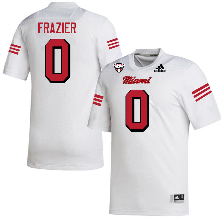 Miami University Redhawks #0 Savio Frazier College Football Jerseys Stitched-White